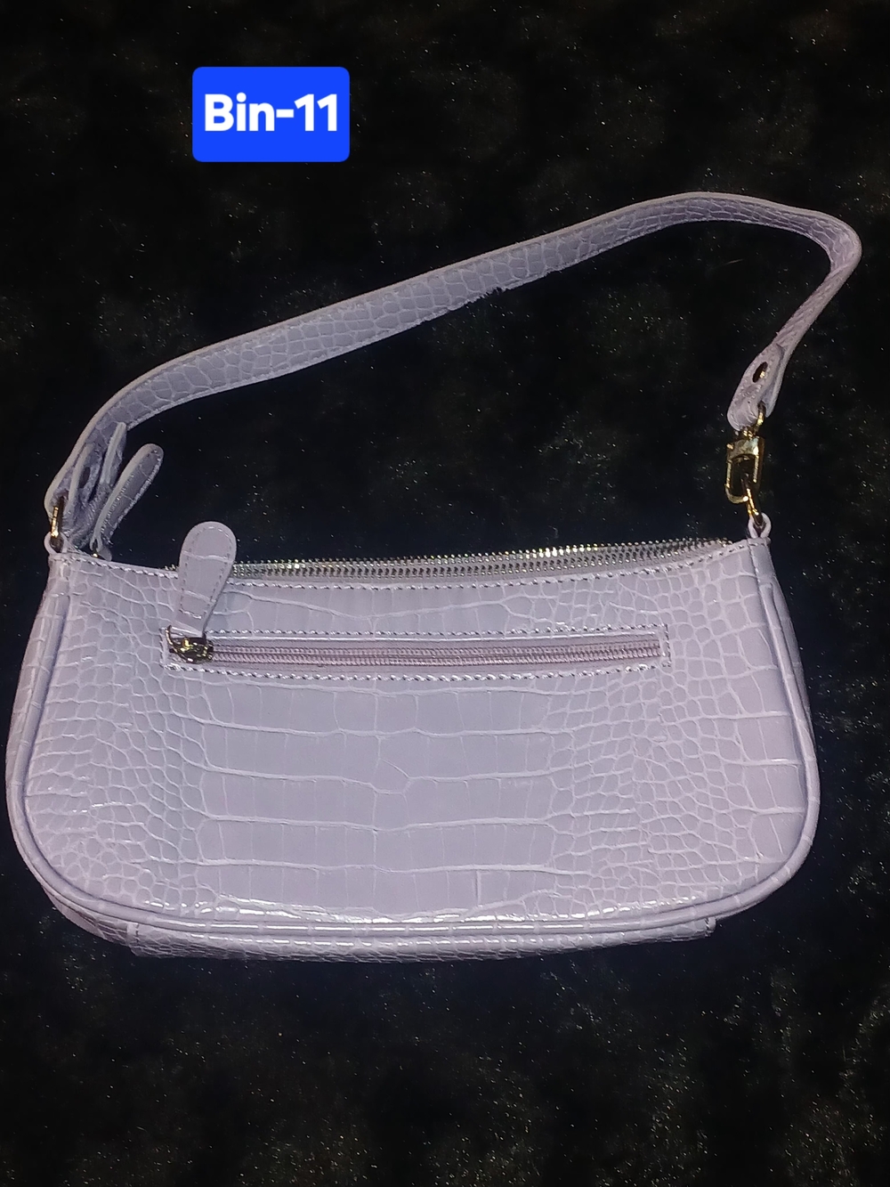 Source Unknown Lavender Croc-Embossed Mini Shoulder Bag